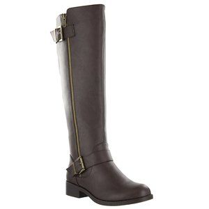 Mia Cascaded Tall Buckle Boot Chocolate NWOT